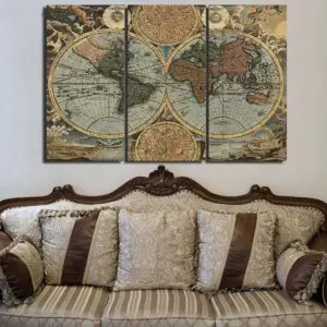 Tableau carte ancienne du monde