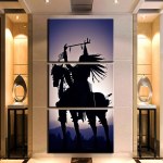 Tableau ombre d’Amérindien à cheval