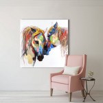 Tableau peinture abstraite chevaux Tableau Cheval Tableau Animaux