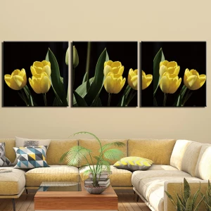 Tableau tulipes jaune Tableau Fleur Tableau Nature taille: S|M|L|XL|XXL