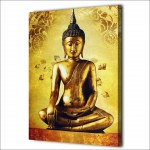 Tableau Bouddha assis doré