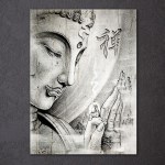 Tableau Bouddha noir et blanc