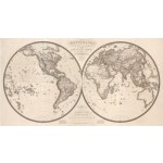 Tableau carte du monde antique 1820