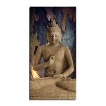 Tableau sculpture Bouddha et carte du monde