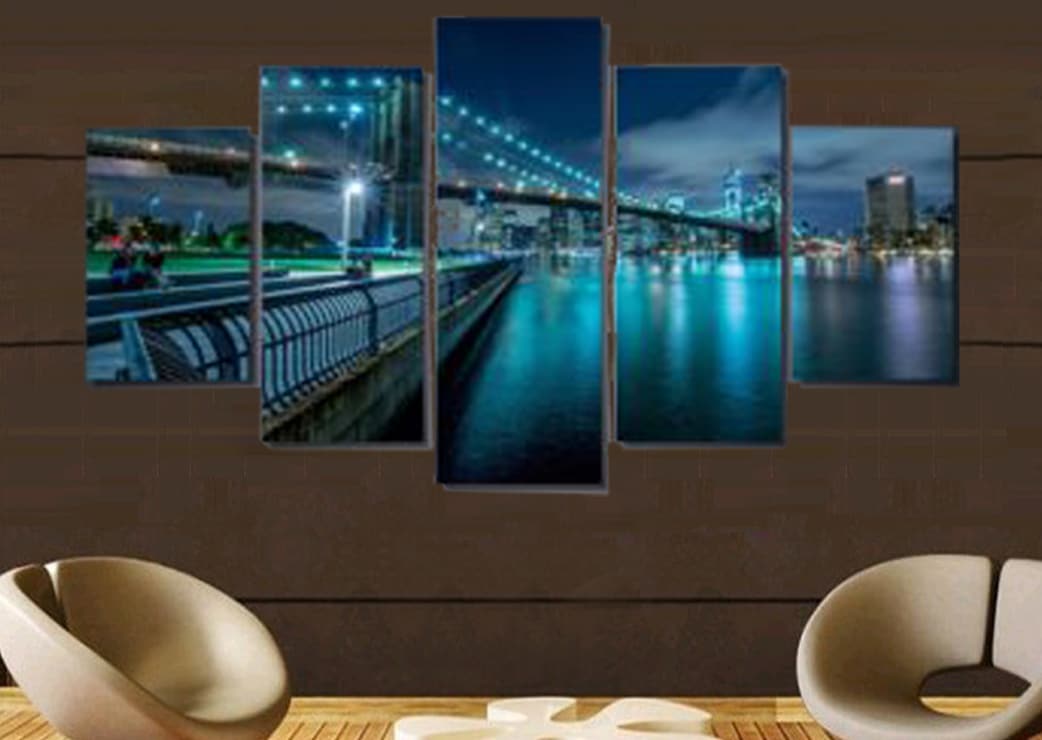 Tableau New York nuit bleue