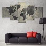 Tableau carte du monde grisée