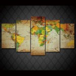 Tableau carte du monde et pays
