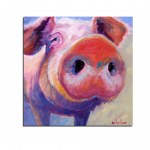 Tableau cochon rose peinture