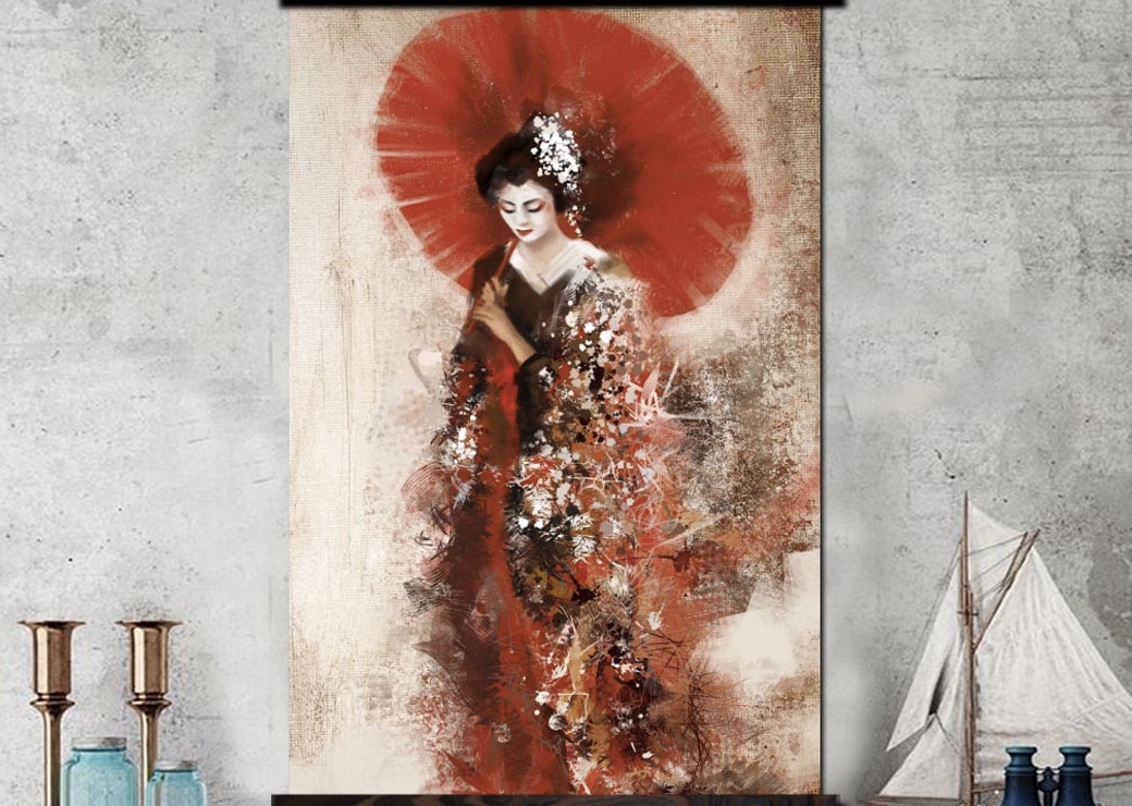 Tableau traditionnel Geisha