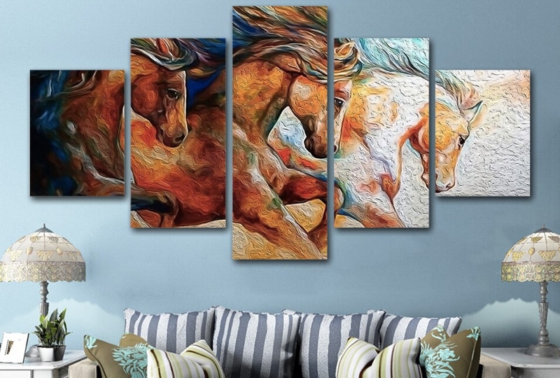 Tableau peinture de 3 chevaux