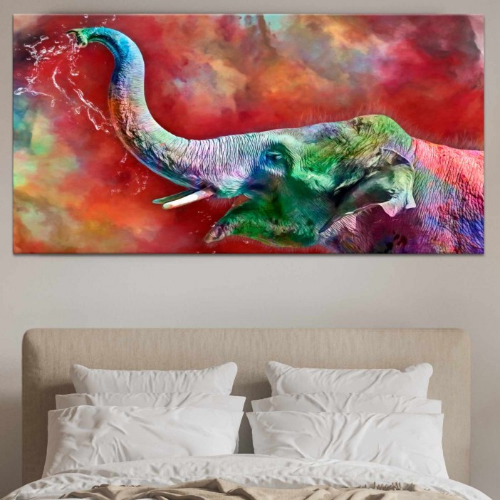 Tableau éléphant multicolore