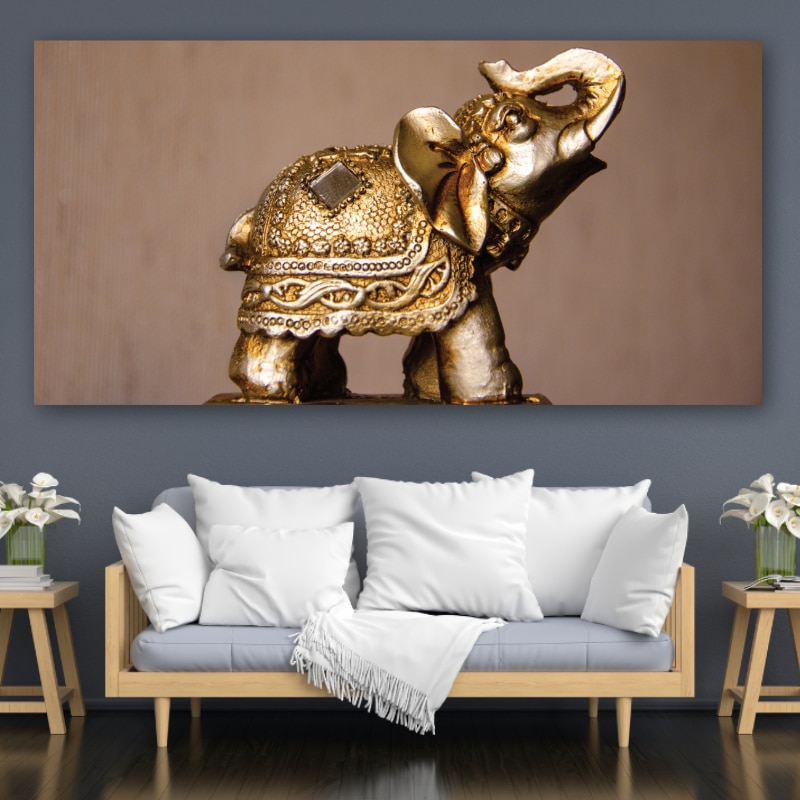 Tableau L’éléphant d’or dans l’art Tableau Zen taille: XXS|XS|S|M|L|XL|XXL