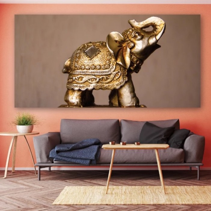 Cuadro El elefante dorado en el arte - Pintura sobre lienzo