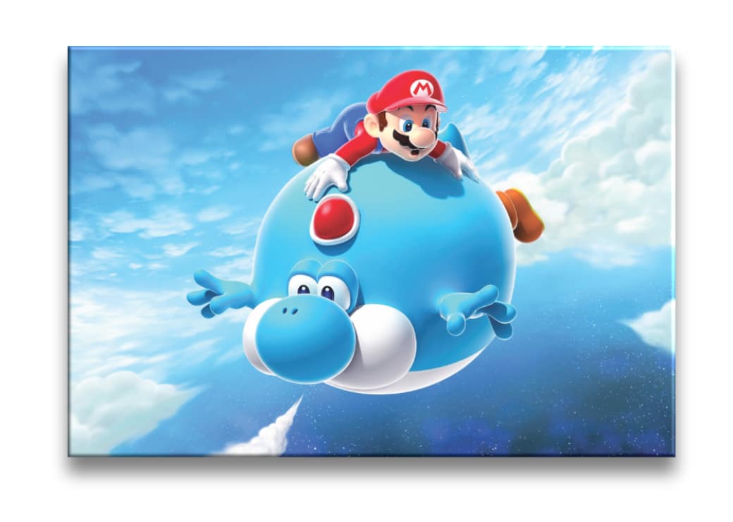 Tableau Mario et Yoshi en vol Tableaux originaux Tableau Geek Tableau Super Mario taille: XXS|XS|S|M|L|XL|XXL