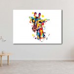 Tableau Girafe pop art colorée Tableau Girafe Tableau Animaux Tableau Pop Art taille: XS|S|M|L|XL|XXL