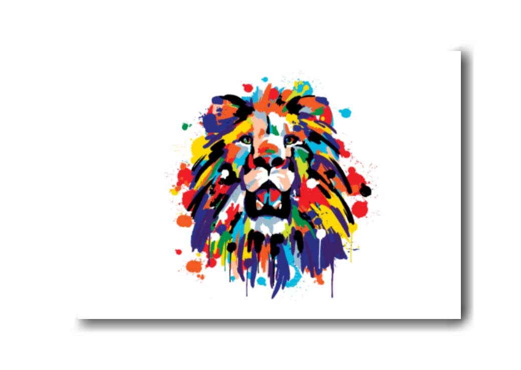 Tableau Lion pop art coloré