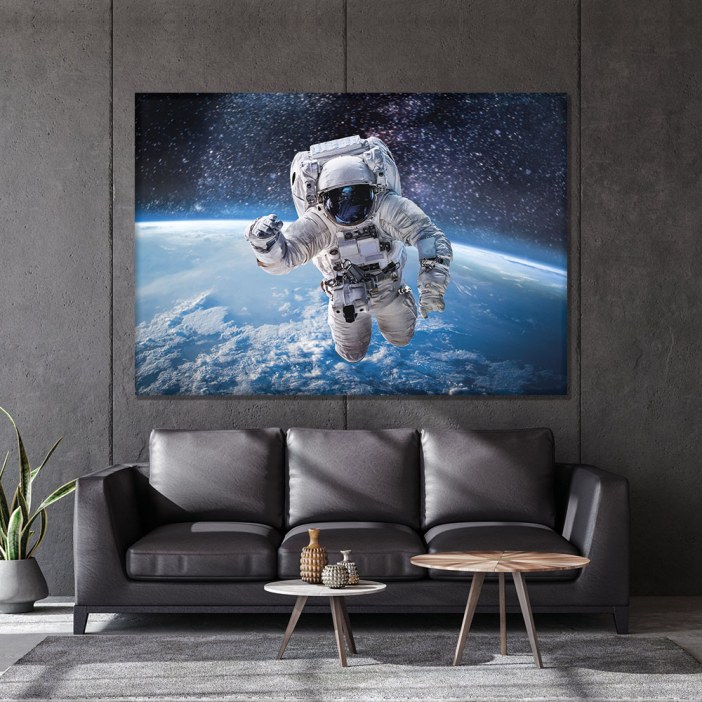 Cuadro espacio astronauta tierra