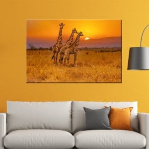 Image du tableau de girafes dans un salon