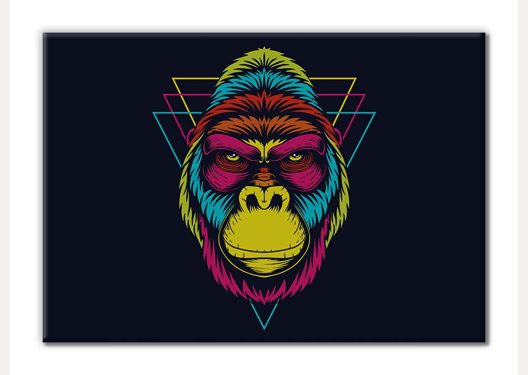 Tableau gorille multicolore
