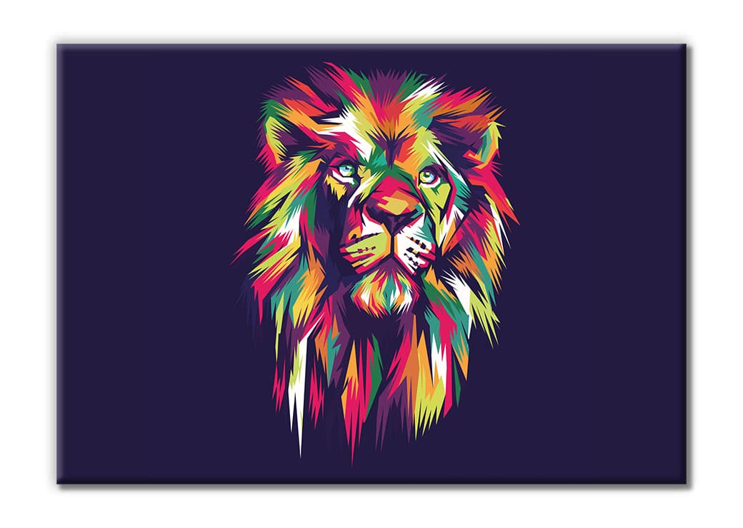 Tableau lion pop art moderne
