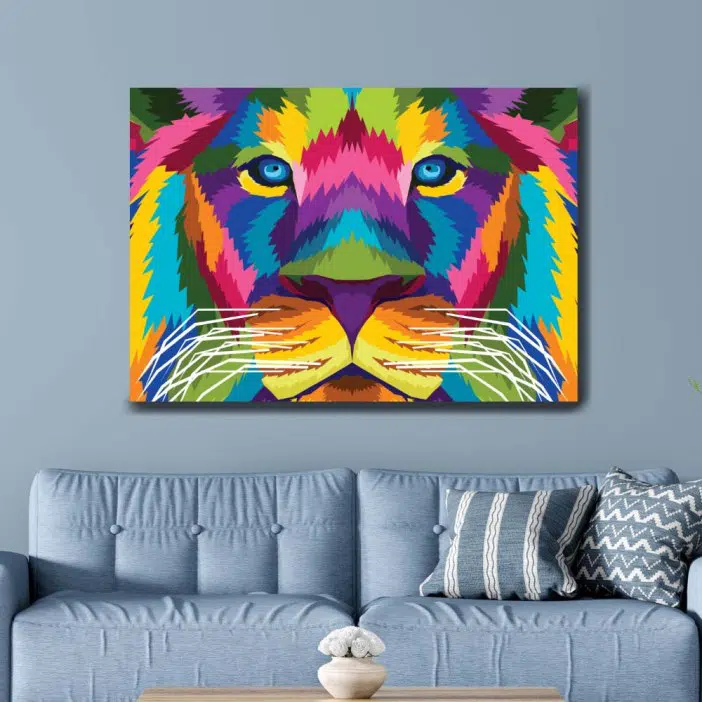 Cuadro Lion pop art multicolor