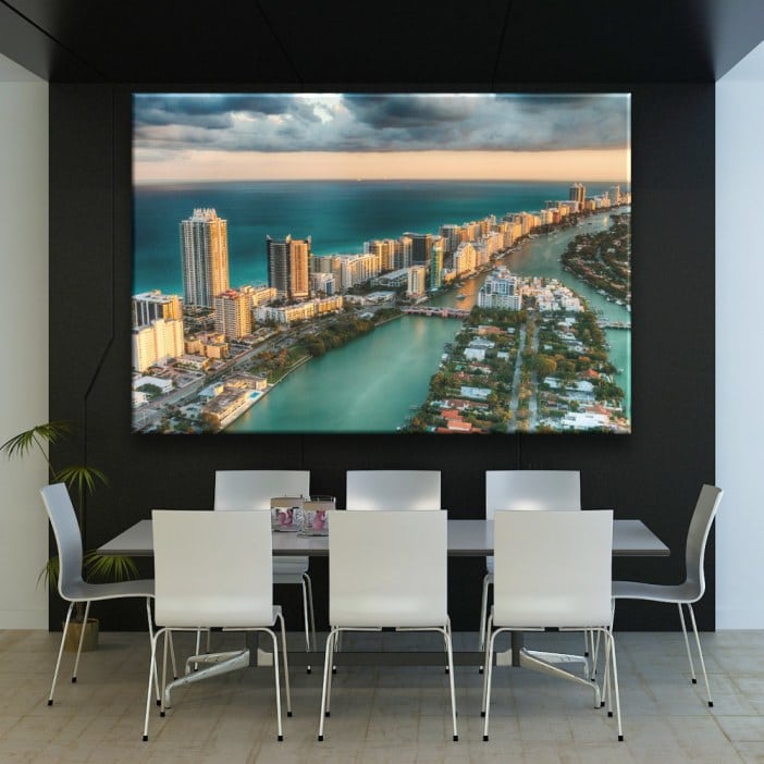 Cuadro Miami vista panorámica - Pintura sobre lienzo