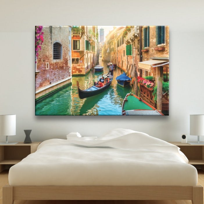Cuadro moderno para sala de estar Pareja de enamorados de Venecia - Pintura sobre lienzo