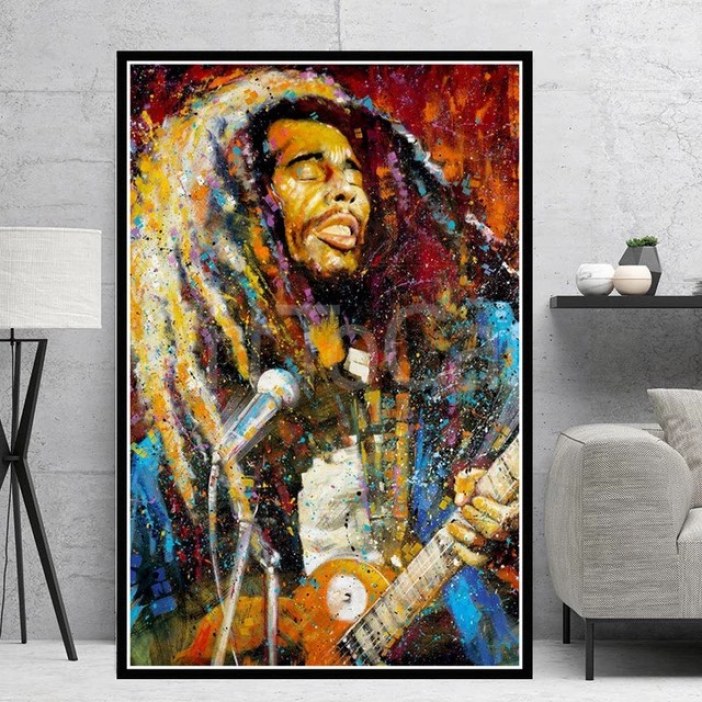 Cuadro Bob Marley con su guitarra