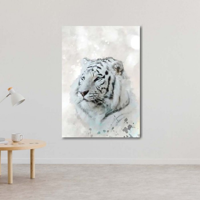 Cuadro Tigre blanco estilo pintura