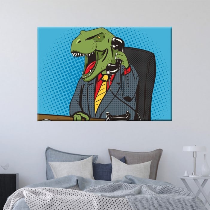Cuadro T-Rex business man pop art