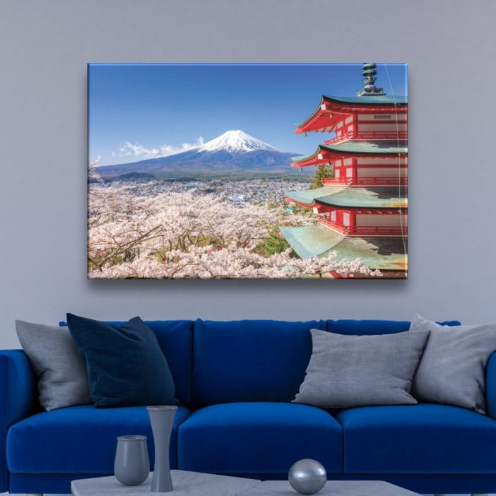 Cuadro Japonés la montaña y el templo