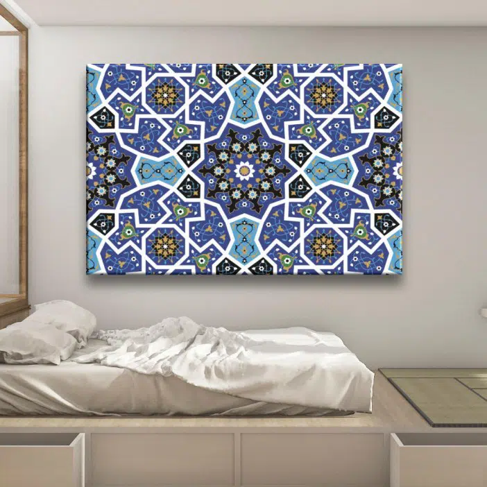Cuadro mosaico azul mandala