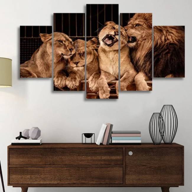 Cuadro Familia de leones