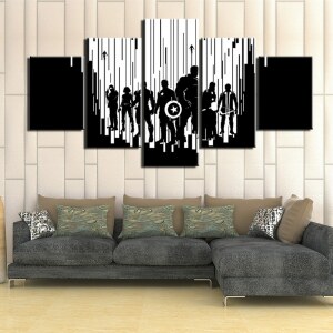 Tableau Avengers noir et blanc