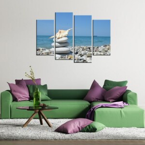Galets et coquillages Tableau Galet Tableau Zen taille: S