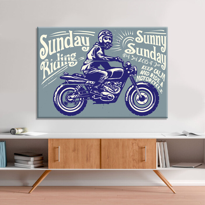 Tableau Moto biker vintage Tableau Moto Tableaux originaux format: Horizontal