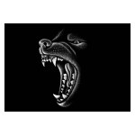 Tableau Loup dessin noir et blanc Tableau Loup Tableau Animaux format: Horizontal