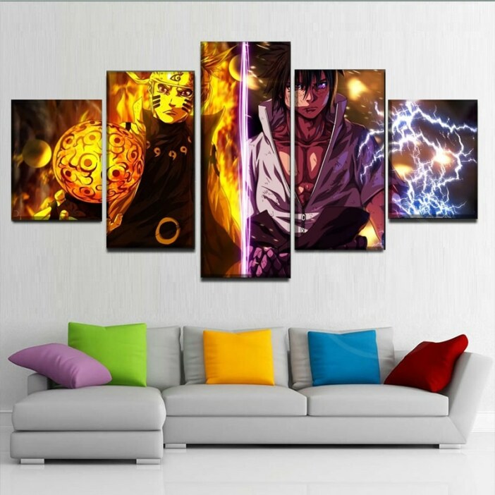 Peinture sur toile avec 5 panneaux Naruto et Uchiha Sasuke, affiches et imprimés d&rsquo;art mural pour décoration de salon moderne Uncategorized b69a2031f5475bad48ac93: 20x35 20x45 20x55cm