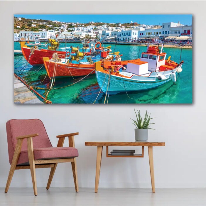 Tableau Bateaux en Grèce Tableau Bateau Tableaux originaux