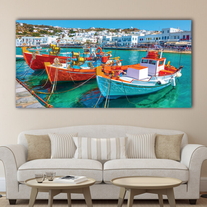 Tableau Bateaux en Grèce Tableau Bateau Tableaux originaux