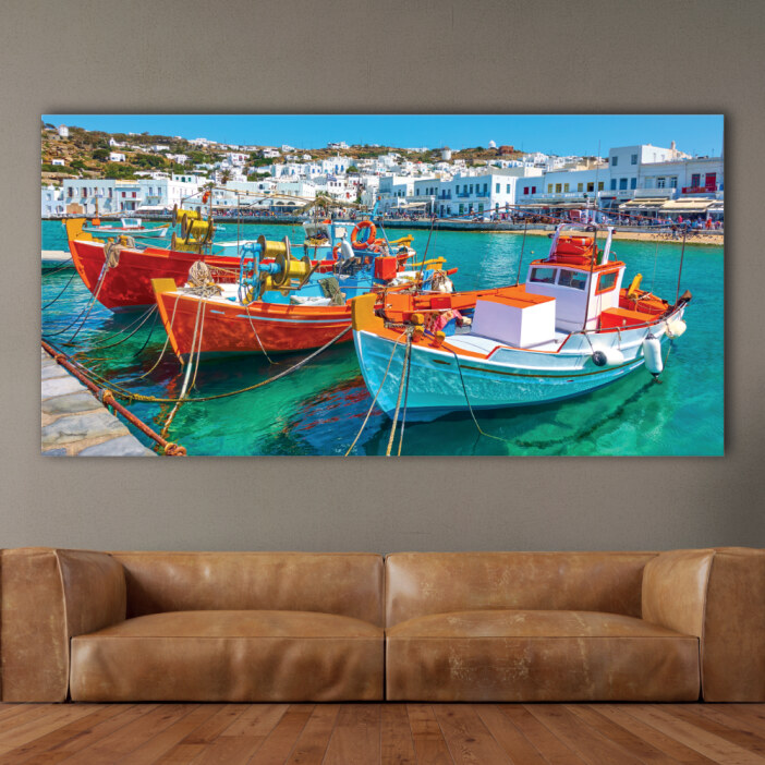 Tableau Bateaux en Grèce Tableau Bateau Tableaux originaux