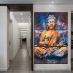 Tableau Bouddha cosmique Tableau Bouddha Tableau Zen format: Vertical