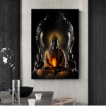 Tableau Bouddha noir Tableau Bouddha Tableau Zen taille: XXS