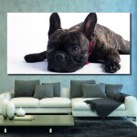 Tableau Bouledog allongé sur le sol