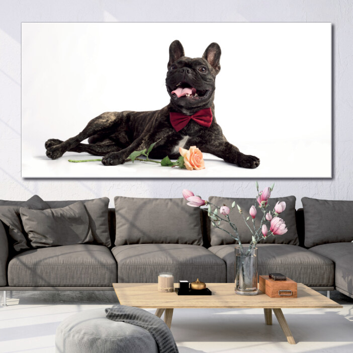 Tableau Bouledogue français romantique Tableau Animaux Tableau Chien