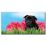Tableau Carlin dans le jardin Tableau Animaux Tableau Chien