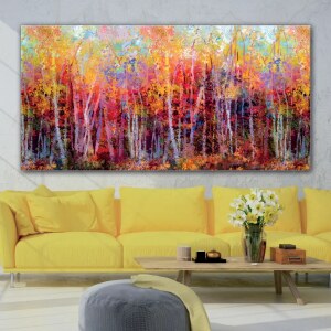Tableau Forêt d’automne abstraite Tableau Abstrait Tableau Nature Tableau Paysage