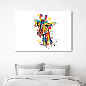 Tableau Girafe pop art colorée Tableau Girafe Tableau Animaux Tableau Pop Art taille: XS