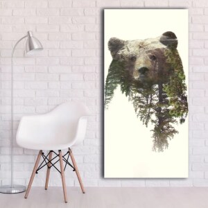 Tableau L’ours et la forêt Tableau Animaux Tableau Nature Tableau Ours
