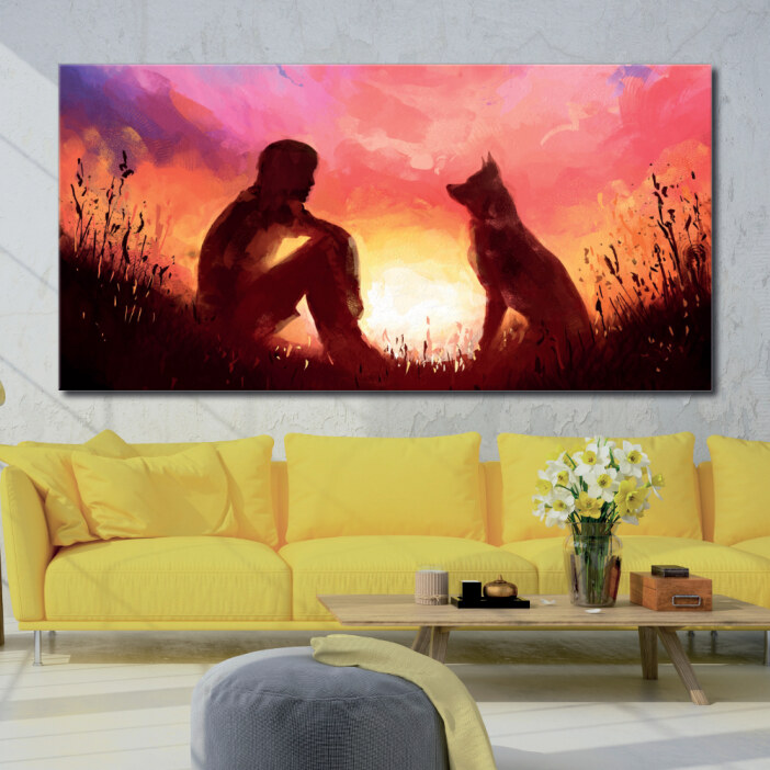 Tableau Le meilleur ami de l’homme Tableau Abstrait Tableau Animaux Tableau Chien